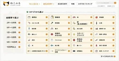 ねこふるカテゴリ選択画面