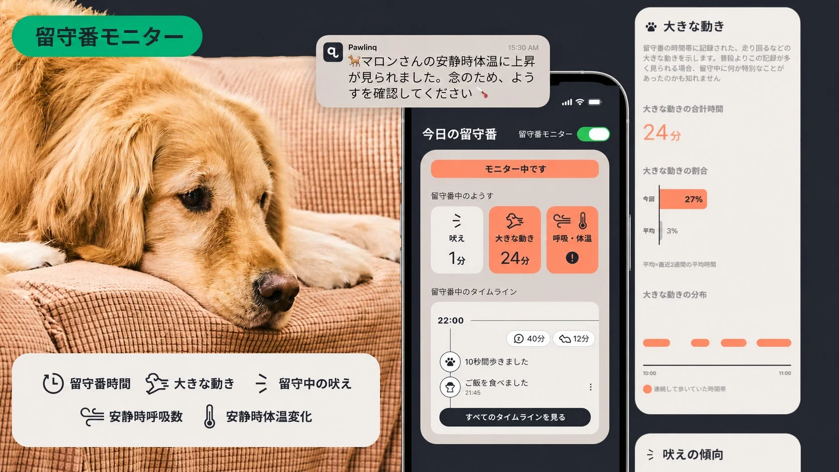 留守番モニター画面
