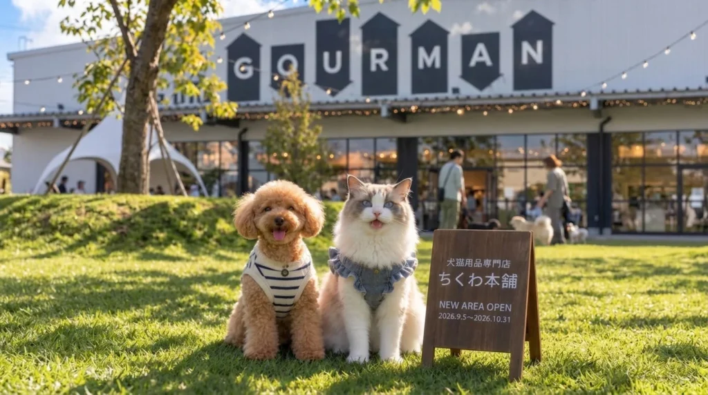 ペット同伴OK!「ちくわ本舗」が大阪・WHATAWONに期間限定オープン、犬猫用品の特別企画が満載
