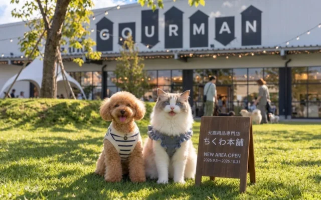 ペット同伴OK!「ちくわ本舗」が大阪・WHATAWONに期間限定オープン、犬猫用品の特別企画が満載