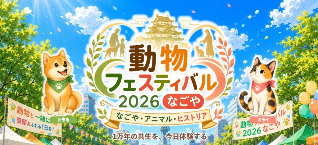 10月4日(日)に『動物フェスティバル2026なごや』が開催!「1万年の共生」を体験できる特別な一日